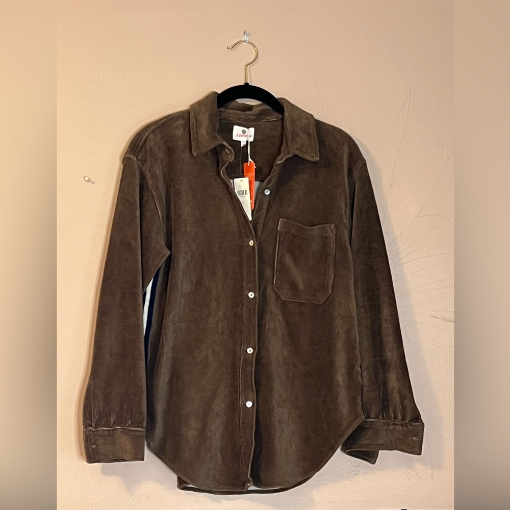 Sundry Classic Buttondown Shirt in Brown Size S NWT